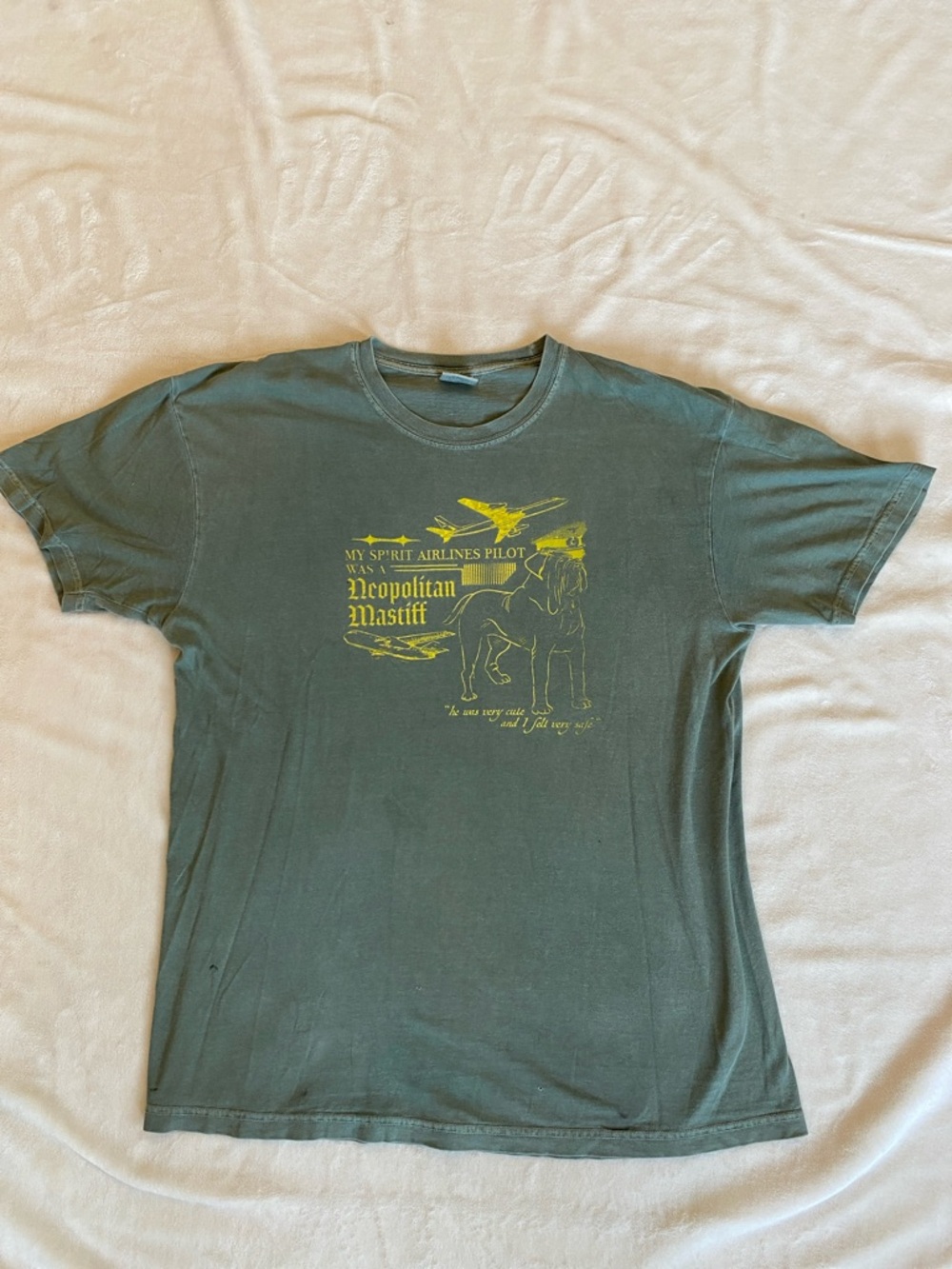 Comfort Colors Green Graphic Crewneck Tee with Yellow Dog Print